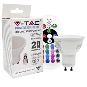 Lampada Led GU10 5,5w RGB+ww con telecomando